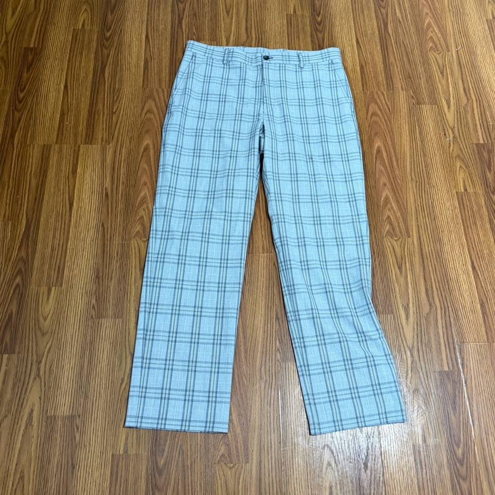 Tommy Hilfiger Plaid Preppy Old Money Chinos Grey Size 34x28